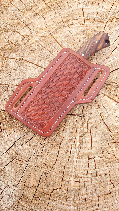 Range hand desert ironwood with mirror polish, pancake sheath